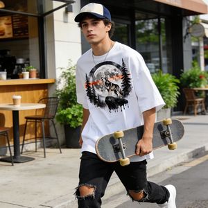 4 autocollants thermocollants en vinyle motif loup sauvage, <span class=keywords><strong>animaux</strong></span> de la forêt et lune, pour T-shirts, sweats à capuche et projets DIY - Product Image 5