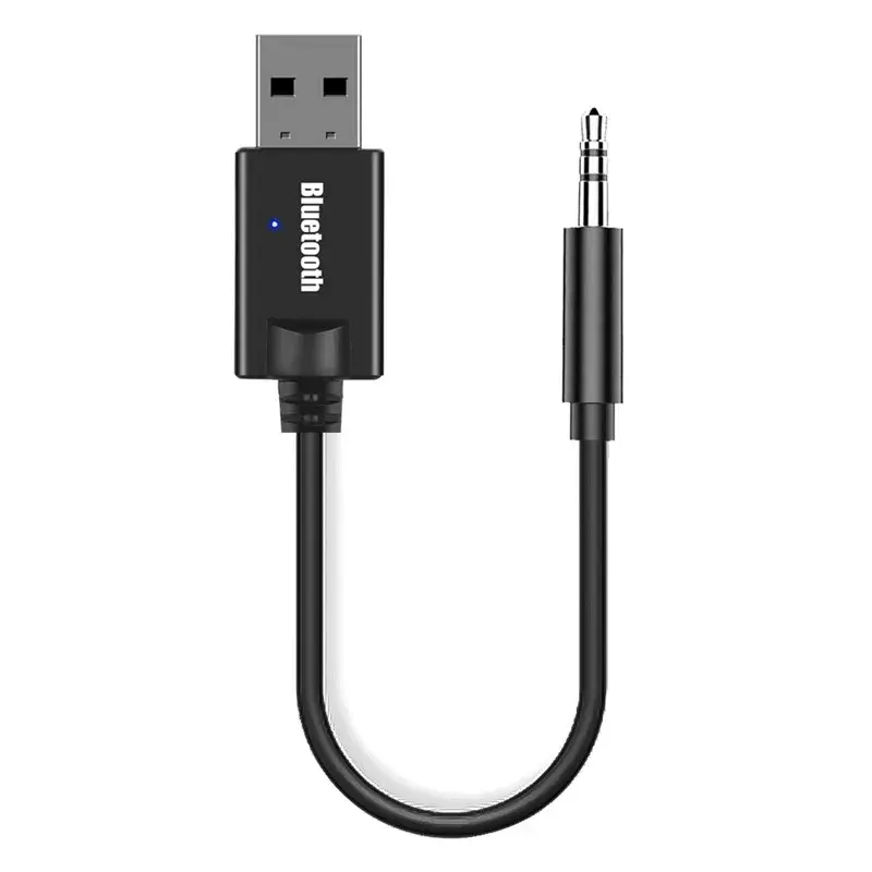 Bluetooth alıcısı araç kiti Mini USB 3.5MM Jack AUX ses oto MP3 müzik Dongle adaptörü için kablosuz klavye FM radyo hoparlör