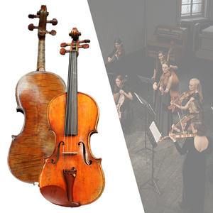 Violino Acustico NAOMI Master Antique con Finitura a Olio, Top in Abete Europeo, Fondo in Acero, Misura 4/4, con Archetto IPE, Ponticello e Custodia - Product Image 3