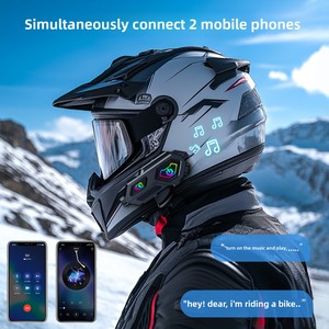 Casco de Motocicleta con Visión de 360 Grados °   Grabadora de Cámara HD, <span class=keywords><strong>Intercomunicador</strong></span> Dual, Auriculares Inalámbricos Impermeables IPX5 y Aislamiento Acústico - Product Image 2