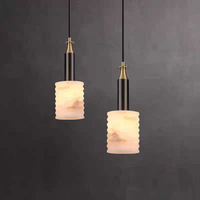 Lustre suspendu en marbre et laiton, luminaires de luxe en albâtre pour la décoration intérieure