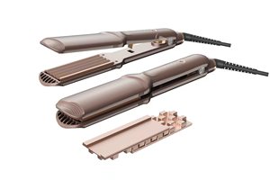 プロ用3DグリッドヘアストレートアイロンLCDディスプレイ付き<span class=keywords><strong>5</strong></span>種類のプレート交換可能ワイドプレートフラットアイアン