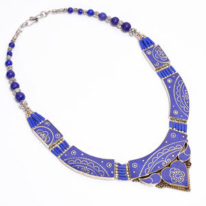 Collar con Colgante Plateado Lavie Jewelz con Turquesa, Coral y Piedras de Lapislázuli, Estilo Clásico para Mujer y Unisex - Product Image 2