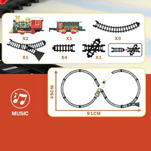 Tren Eléctrico Navideño de Plástico, Locomotora Clásica con Luces y Sonidos, Juguete Festivo con Pilas Alcalinas AA para Niños - Product Image 4
