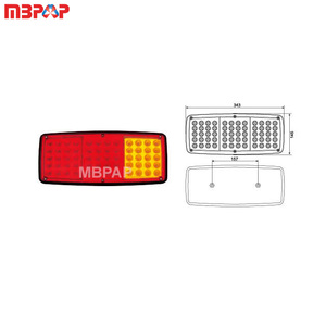 Daf Người Đàn Ông Sắt Net Bảo Vệ 24V 12V Không Thấm Nước Lần Lượt Tín Hiệu Phanh Xếp Ánh Sáng LED Trailer Xe Tải Phía Sau Đuôi Ánh Sáng Đèn - Product Image 4