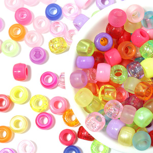 100 pièces/sac Perles de cheveux colorées <span class=keywords><strong>à</strong></span> grand trou pour tresses d'enfants - Product Image 3