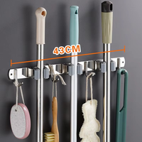 YOTO Acier Inoxydable Mural Balai Vadrouille Clip Titulaire Rack Multi-fonctionnel Nettoyage pour Ménage Salle De Bains Utilisation