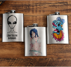 T4 bán buôn biểu tượng tùy chỉnh 8oz in ấn <span class=keywords><strong>Hip</strong></span> <span class=keywords><strong>Flask</strong></span> nam rượu Whisky Wine Pot chai <span class=keywords><strong>hip</strong></span> flasks thép không gỉ - Product Image 4