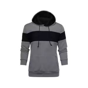 2024 New Arrival Cotton Fleece Pullover <b>Hoodie</b> Custom Logo Embroidered Front Panel with Striped Pattern Knitted Weaving Method - Product Image 4