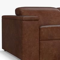 Luxuriöses Übergroßes Lounge-Sofa-Set mit Eckarmlehnen aus Leder und Stauraum für Wohnzimmer und Hotel, 7-teiliges Modulares Relaxsofa