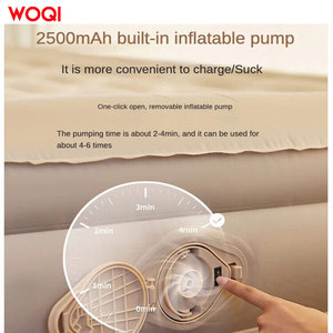 ที่นอนลมคู่ Woqi รับน้ำหนักได้ 150 กก. พร้อมปั๊มในตัว ผ้าสีกากี ใช้ได้ทั้งภายในและภายนอกอาคาร - Product Image 1