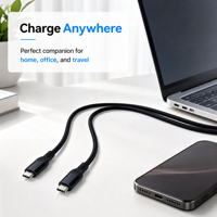 Cable USB C a USB C Trenzado al por Mayor de Fábrica, 100W, Carga Rápida, Transferencia de Datos de Alta Velocidad de 10 Gbps, Cable de Carga con Logotipo Personalizado para Regalo