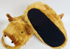 Chaussons bottes d'intérieur antidérapants en peluche douce et moelleuse motif vache des Highlands pour femme et <span class=keywords><strong>homme</strong></span>, collection hiver - Product Image 6