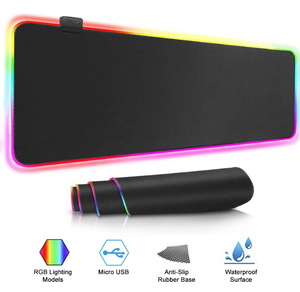Kunden spezifische große RGB <span class=keywords><strong>Led</strong></span> Leder quadratische Gaming Mouse Pad XXL wasserdichte Gamer Mouse pads mit Sublimation - Product Image 1