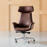 Chaise de bureau exécutive Boss Nordic en alliage d'aluminium, base à cinq étoiles, design pliable, siège pivotant réglable en hauteur, confortable
