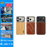 Casing Ponsel Laudtec dengan Panel Belakang Kayu Alami dan Panel Sentuh Sapphire, Kamera Mewah yang Dapat Diputar untuk iPhone 17 Pro