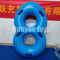 HUAYUE prix d'usine PVC bleu Double siège flottant anneau de natation gonflable anneau de natation radeau gonflable pour jeu de parc aquatique