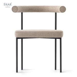كرسي طعام خطي من EKAR بتصميم عصري بسيط مصنوع من القماش للاستخدام المنزلي وفي البارات - Product Image 1