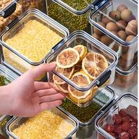 Boîte de conservation alimentaire en plastique moderne transparente et hermétique pour réfrigérateur, pot, boîte, boîtes de rangement, conserve la fraîcheur