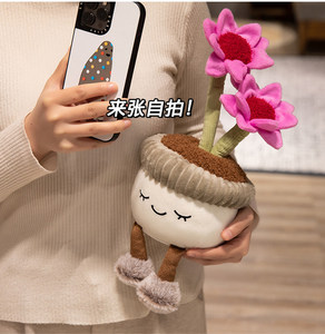 Sáng Tạo Mềm Cuddly Nhà Máy Sang Trọng Đồ Chơi Chậu Hướng Dương Xương Rồng Calla Lily Mô Phỏng PP Bông Đầy Tùy Chỉnh Màu Sắc - Product Image 1