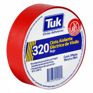 Nastro isolante rosso 19 mmx18mt 320 confezione da 10 pezzi Tuk - Product Image 2