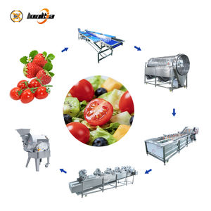 Ligne de traitement des légumes et fruits : élimination des tiges, lavage à bulles, séchage à l'air, découpe pour fraises, <span class=keywords><strong>framboises</strong></span>, cerises, tomates - Product Image 3