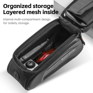 Sac de cadre de vélo WEST BIKING, sac de tube supérieur imperméable pour vélo, accessoires de vélo, sacs de vélo avec écran tactile pour téléphone - Product Image 4