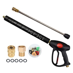 Pistolet de lavage haute pression pour voiture 4000 PSI avec buse à noyau céramique à pression réglable, kit de tiges allongées, outil de nettoyage domestique - Product Image 1