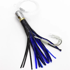 Leurre de pêche en eau salée 12cm 40g, tête en cuivre, appât jupe de calamar, pour la pêche au gros gibier (marlin, thon) - Product Image 3
