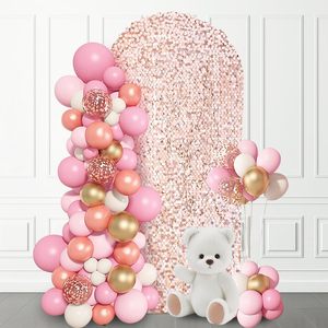 Cubierta de arco de LICRA elástica rosa para boda, cumpleaños o ducha para banquete, fiesta, decoración de pared en Stock - Product Image 1