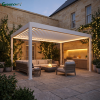 Pergola compacte en aluminium avec toit à lames orientables imperméable pour balcon d'appartement et espaces extérieurs étroits