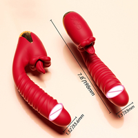 Bestseller 9-Stoßmodi Rosen-Vibrator Klitoris-Stimulator USB-Aufladung Leckender Stimulator Silikon Tragbarer Massager Sexspielzeug für Frauen