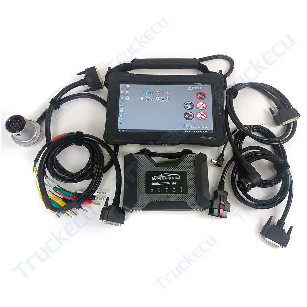 Tough Pad Tablet+SUPER MB Pro M6 Auto Diagnostic Tool for Benz for FUSO Car Truck Van XENTRY Diagnosis m6pro doip Multiplexer