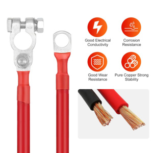 Juego de Cables de Inversor de Batería de Alta Resistencia de 50 cm y 5 AWG, con Pinza de Cobre Estañado a Terminal SC16-10, Cable de Alimentación de PVC Rojo y Negro para Sistemas Solares de 12V y 24V para RV - Product Image 3