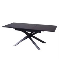 Meubles de salle à manger modernes de luxe en Chine, table à manger rectangulaire extensible en bois et mélamine avec pieds en fer