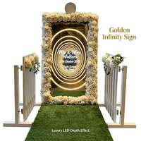 En gros, Panneau miroir LED Infinity pour mariage, cadre personnalisable avec nom, location pour événements, décoration de fête, fond de photomaton tunnel abysse