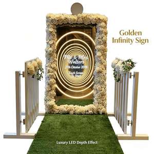Wholesale Wedding LED Infinity Mirror <b>Sign</b> Custom Name Frame Event Rental Party Decor Abyss Tunnel Photo Booth Background - Product Image 1