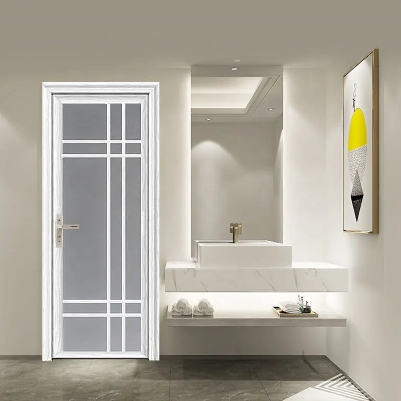 VERCHA Toilet Door Toilet Cozinha porta giratória, liga de alumínio porta de vidro giratória, simples banheiro doméstico cozinha porta plana