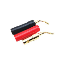 Prise banane plaquée or 10A en laiton pour câble d'amplificateur audio, clip de câble de haut-parleur sans soudure, fiche de câble tressé