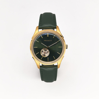 Montre mécanique squelette automatique personnalisée et décontractée avec bracelet en acier inoxydable pour hommes