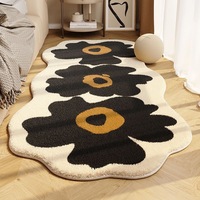 Blumen förmige 10mm Imitation Kaschmir Teppich schmutz abweisend leicht zu reinigen kühlende Fuß matte für zu Hause Wohnzimmer Schlafzimmer Bett