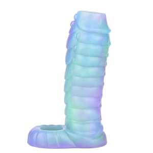 Open Silicone Ultra-thin Penis Sleeve Luminous Penis Sleeve with Cock <b>Ring</b> <b>Couple</b> Intimate Pleasure Enhancer Cock Sleeves SexToy - Product Image 2