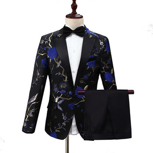 Luxury Slim Fit Tuxedo Dress Set ( Jacket + Pants ) Men Business Wedding Party Groom <strong>Suit</strong> 2 Piece Black Blue White <strong>Red</strong> Male - Product Image 4