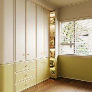I Shape Dormitorio Armario Combinación de colores Encantador Matcha Crema Diseño francés Armario