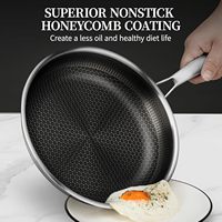 Set Wajan Penggorengan Stainless Steel 6 Buah dengan Tutup, Set Wajan Induksi, Set Wajan Penggorengan Telur Omelet dengan Tutup, Kompatibel dengan Induksi