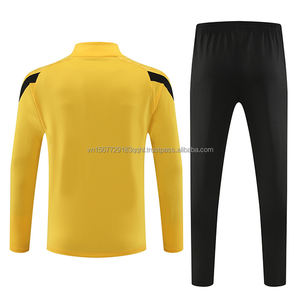 Customizable Wholesale Printed Breathable Half-Zip Long Sleeve Kids & Men Football Jersey Training Suit Set Quick Dry - Product Image 5