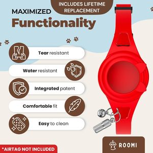 Roomi Cat Collar Red Hypoallergenic Silicone Breakaway Adjustable With <b>Bell</b> And Id Tag For <b>Small</b> Cats - Product Image 4