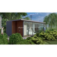 Maison conteneur préfabriquée pour hôtel de jardin, conteneur d'emballage plat pour studio, module conteneur d'installation rapide pour café