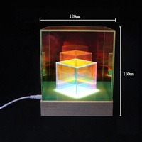 Lampe de bureau acrylique Cube 3D colorée, pièces, Rechargeable, avec batterie, Illusion lumineuse, éclairage d'intérieur, pour décoration intérieure