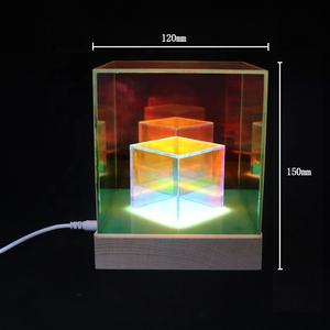 Lampe de bureau acrylique Cube 3D colorée, pièces, Rechargeable, avec batterie, <span class=keywords><strong>Illusion</strong></span> lumineuse, éclairage d'intérieur, pour décoration intérieure - Product Image 6